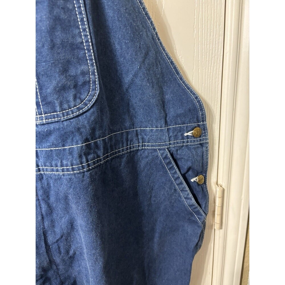 Big Smith Bib Overalls Size 52x32 Blue Jean Denim Work Farming Adjustable Straps - Picture 5 of 7